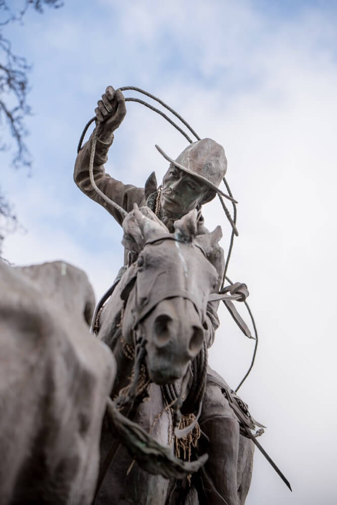 bronze cowboy sculpture