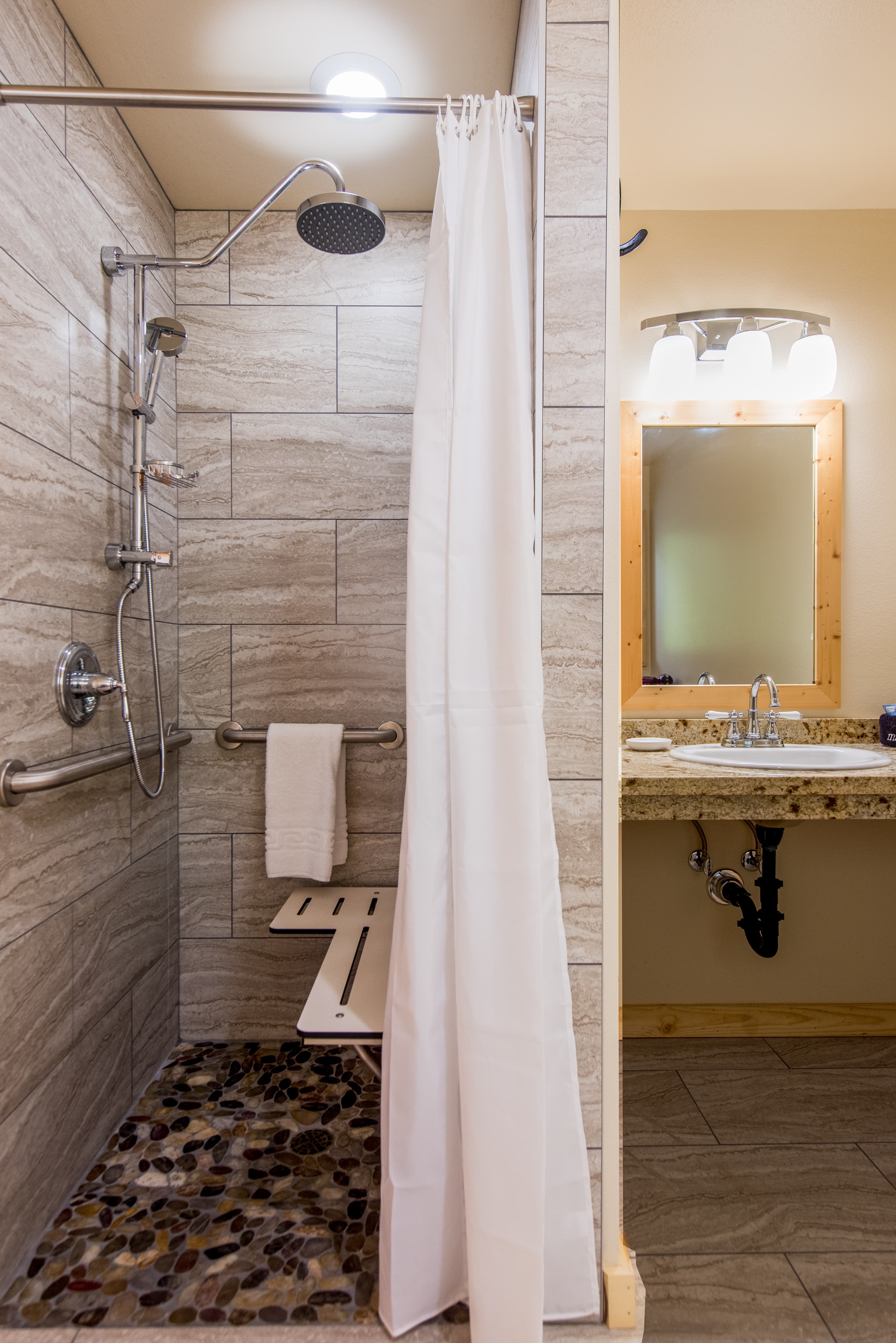 ADA Kitchenette (accessible shower with folding bench)
