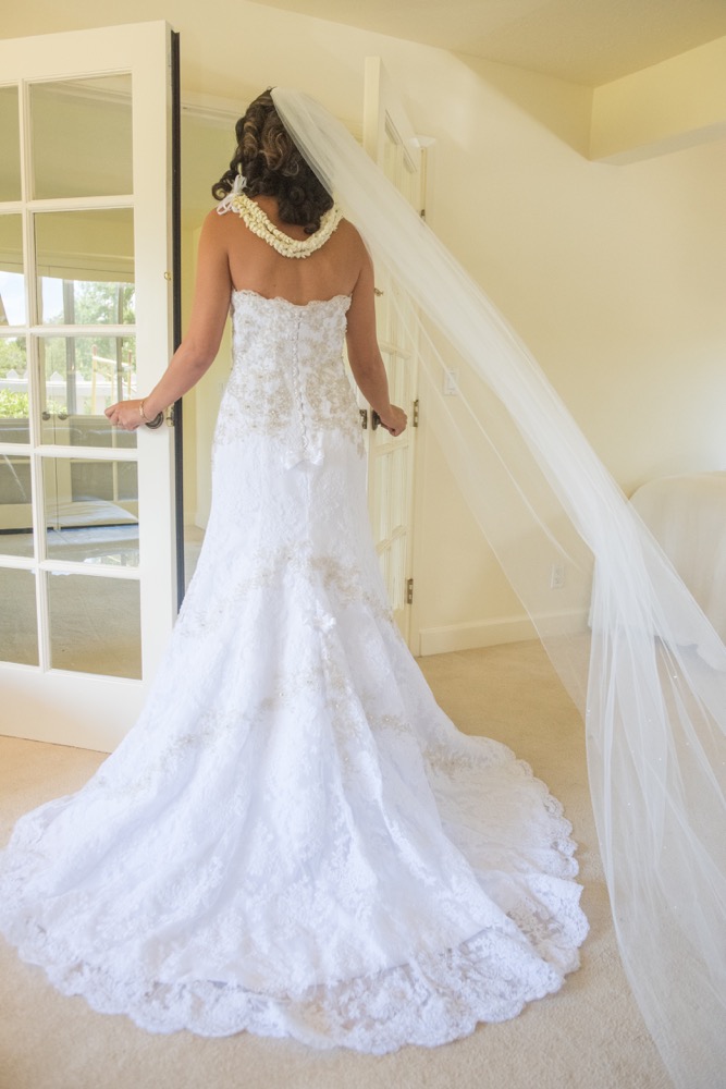 bride in wedding gown and veil